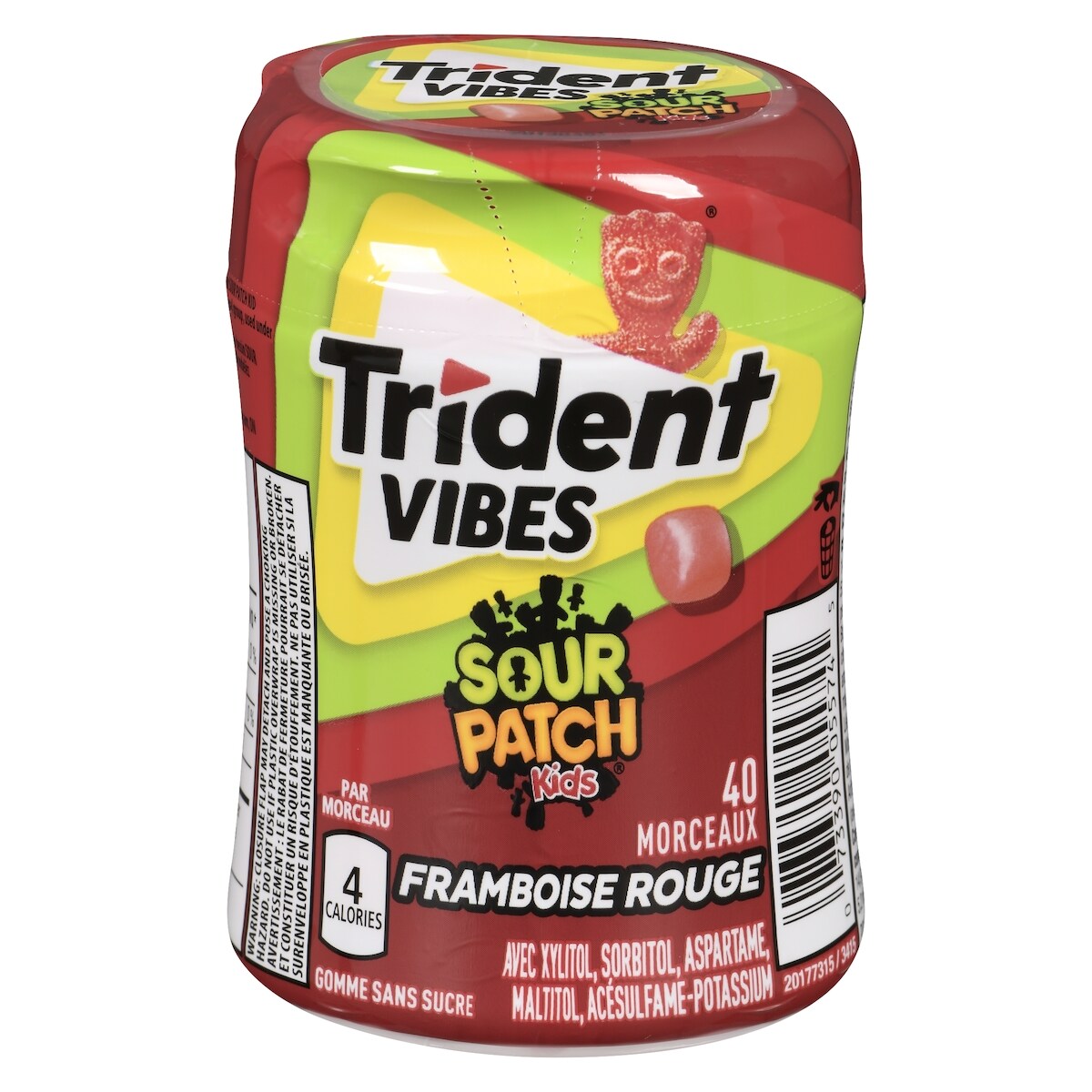 Vibes sour patch kids gomme sans sucre framboise rouge