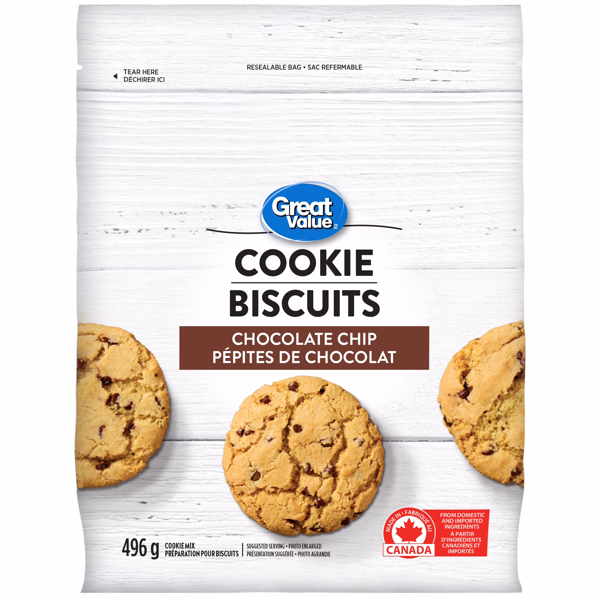 Préparation pour biscuits aux pépites de chocolat great value