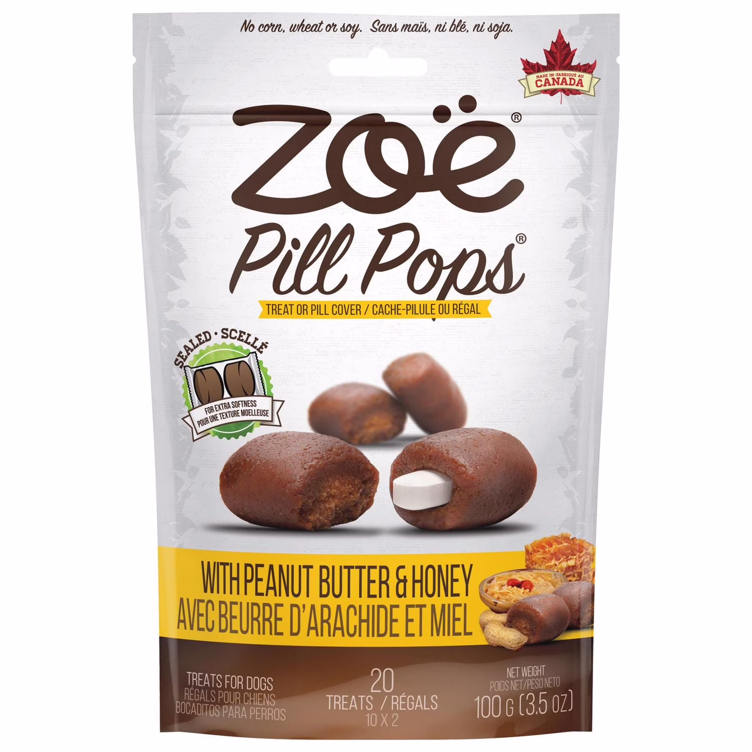 Régals pill pops zoe. beurre darachide avec miel.
