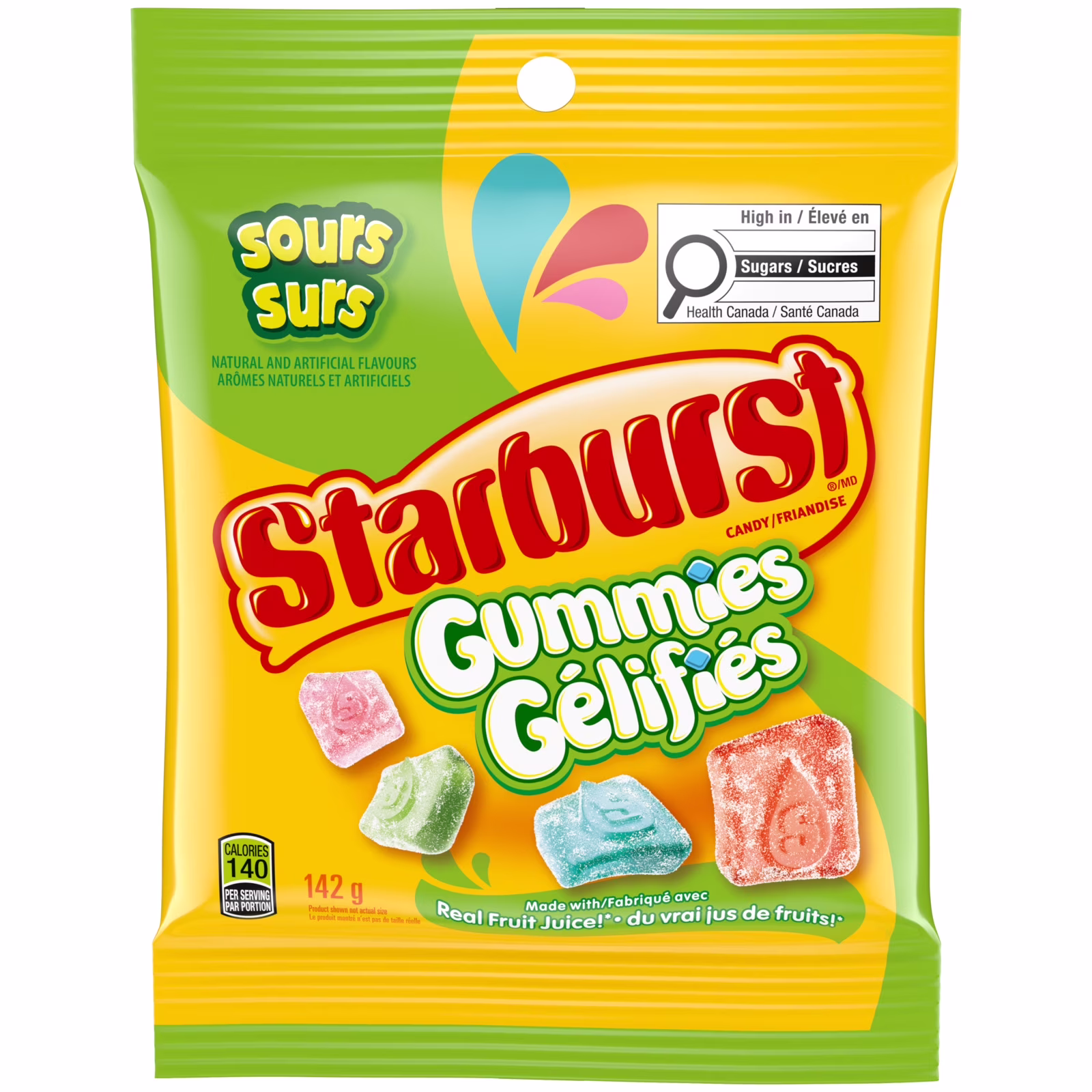 Surs, bonbons gélifiés, sac de format à partager