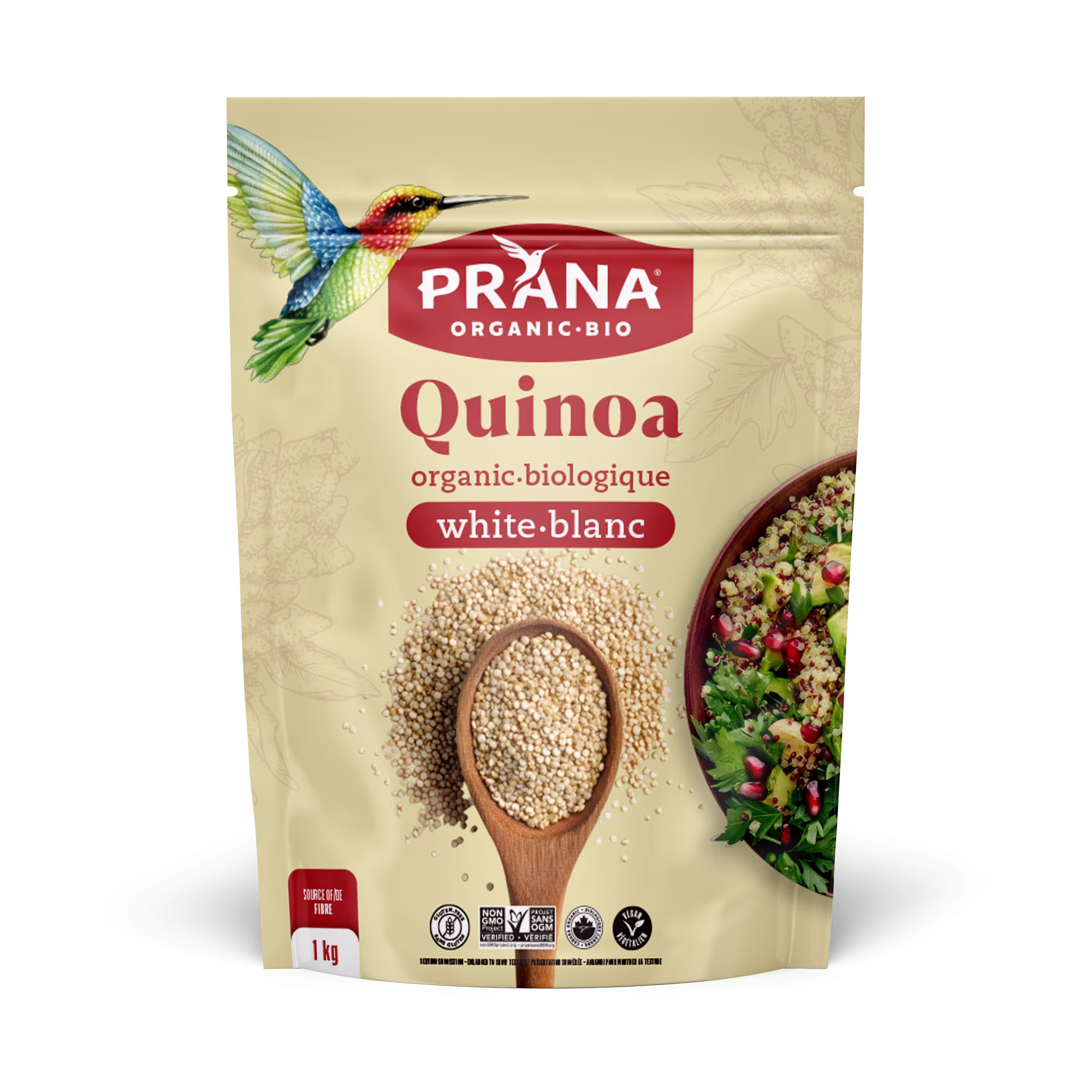 Prana quinoa blanc biologique et sans-gluten.  quinoa blanc biologique-