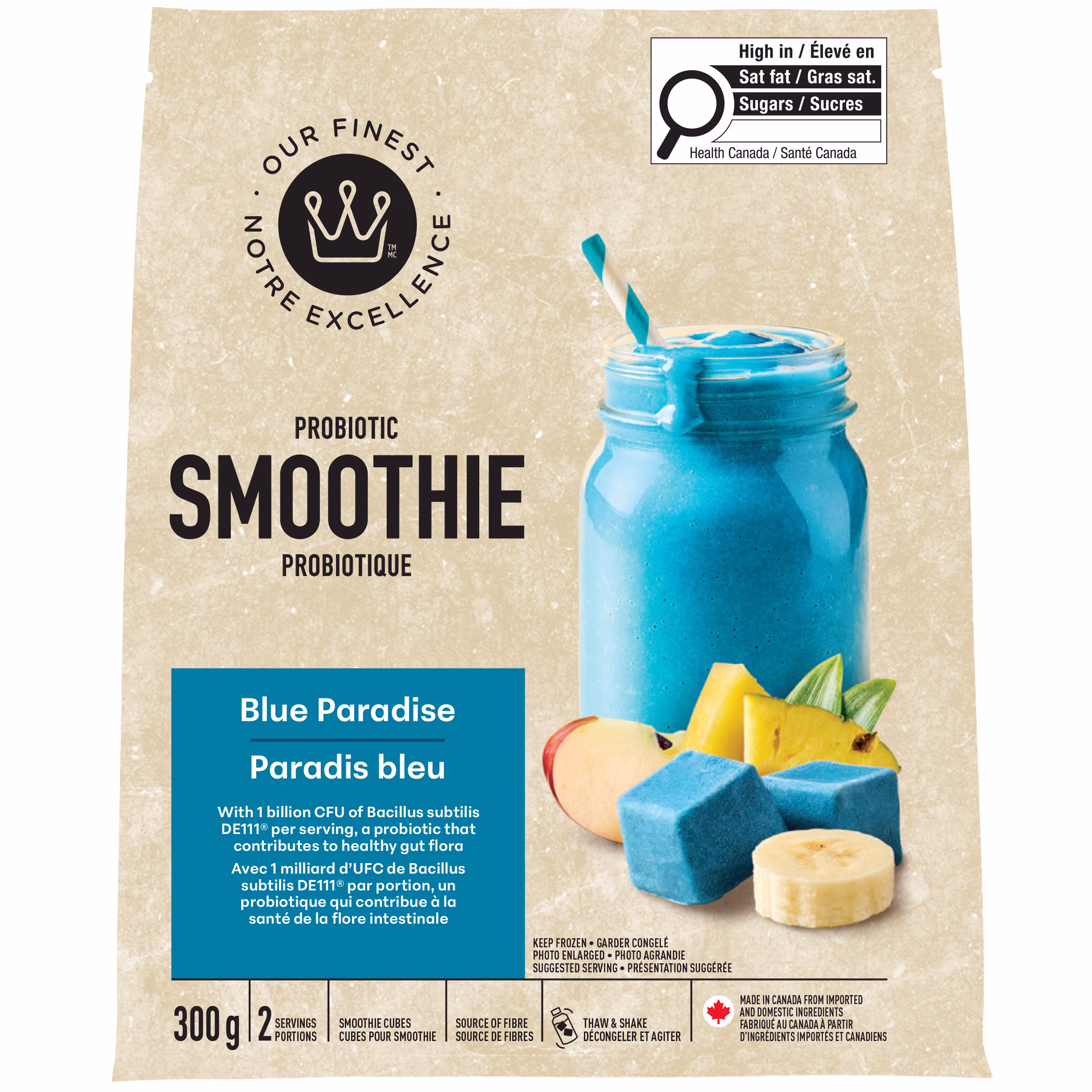 Smoothie probiotique paradis bleu notre excellence  (2portions)