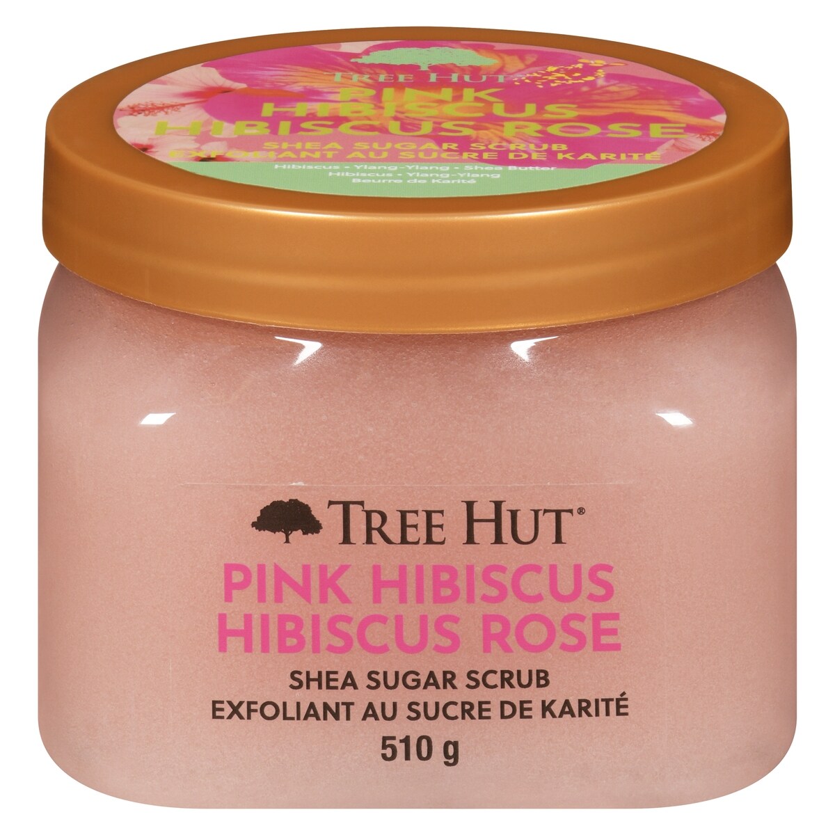 Exfoliant au sucre de karité hibiscus rose