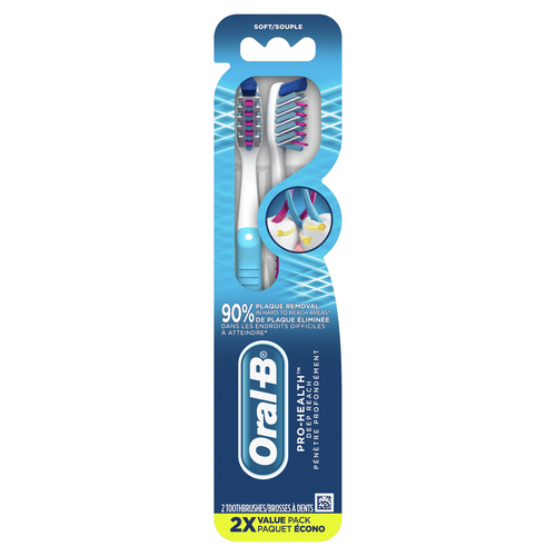 Pack économique de 2 brosses à dents souples