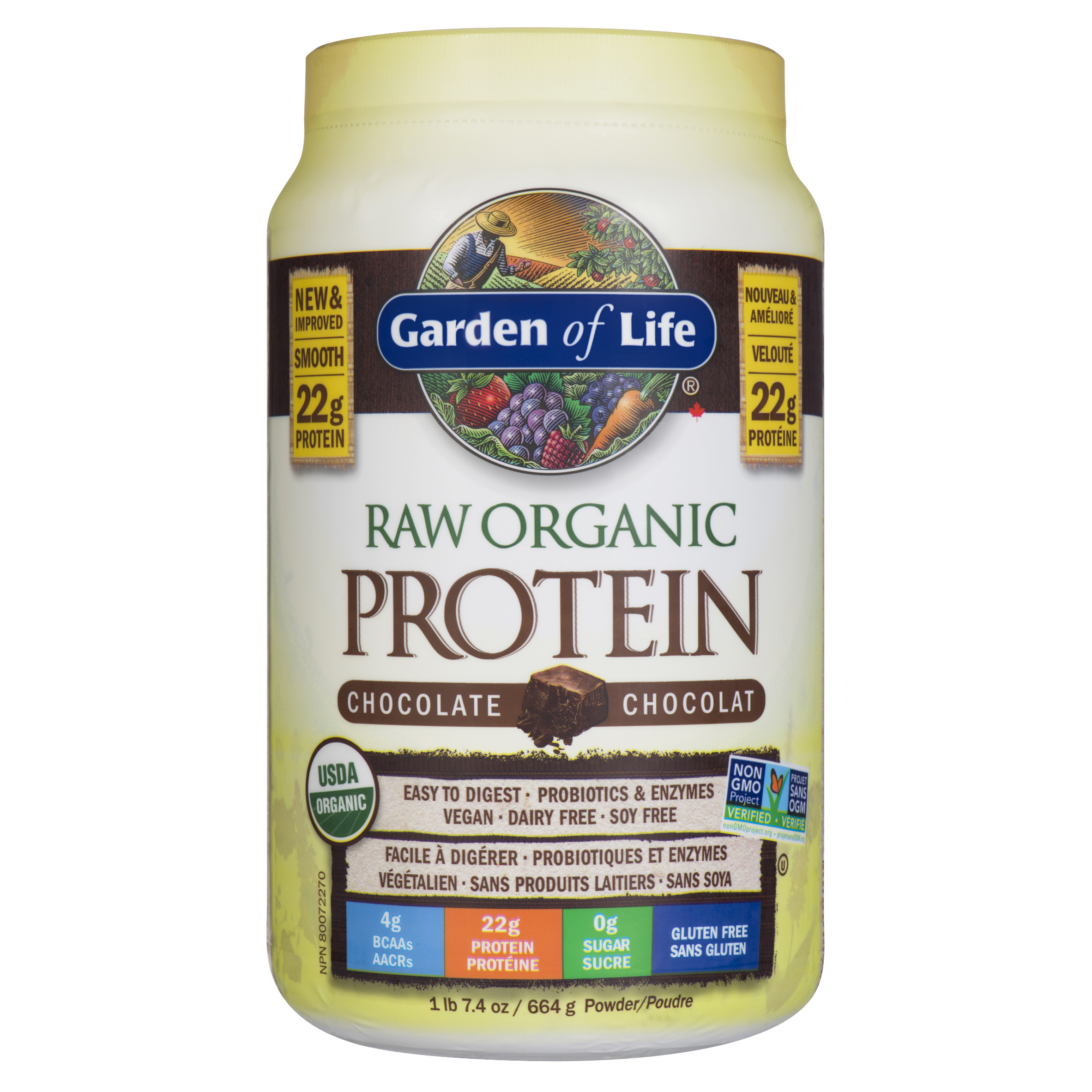 Garden of Life Protéine de chocolat cru biologique 664 g
