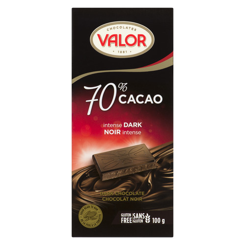 Valor Tablette de chocolat noir avec 70 % de cacao 100 g
