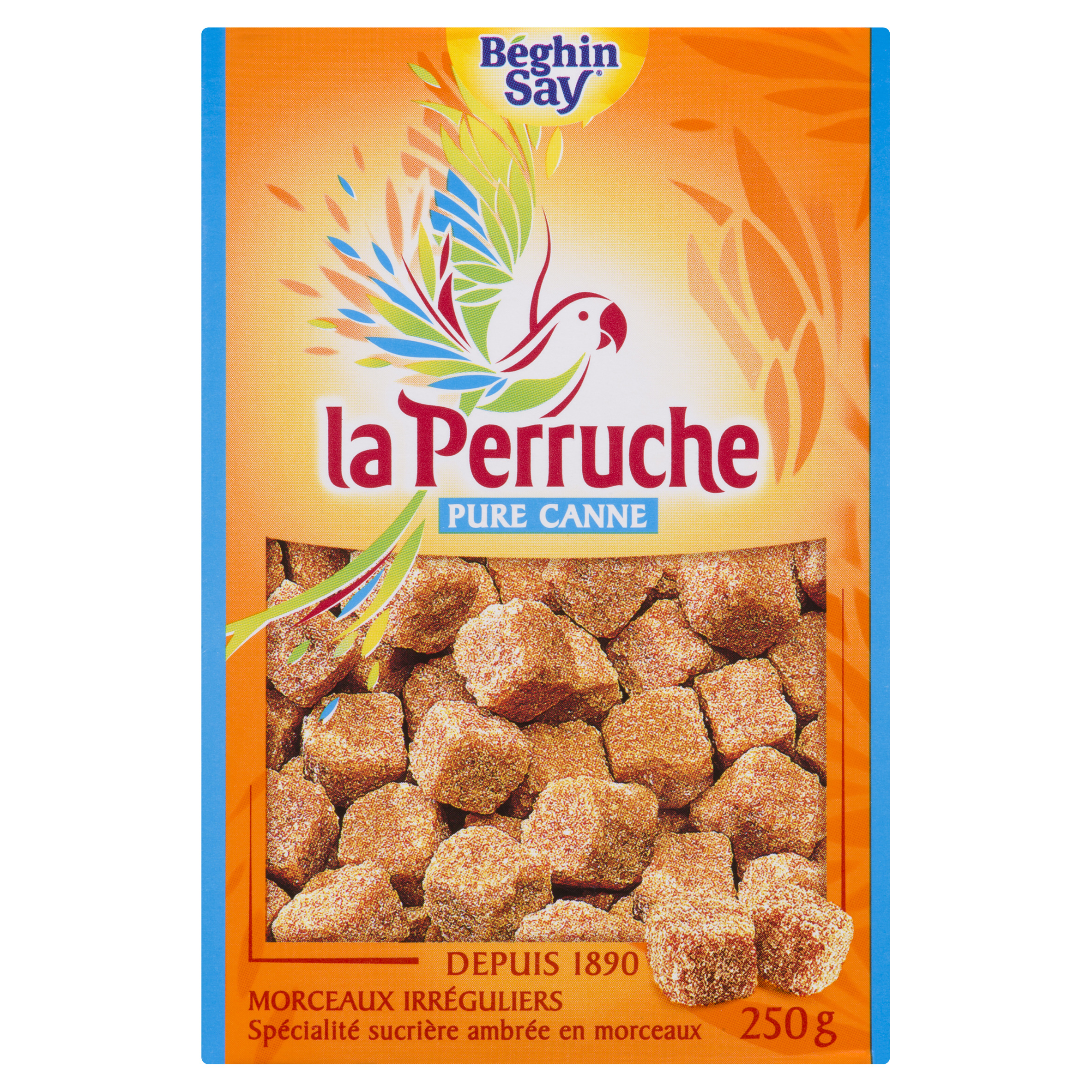 Sucre de canne ambré en morceaux