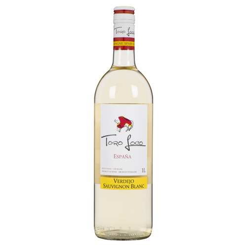 Toro Loco Vin blanc Espagne - Verdejo Sauvignon 12.5% alcool - Fruité et Doux 1 L