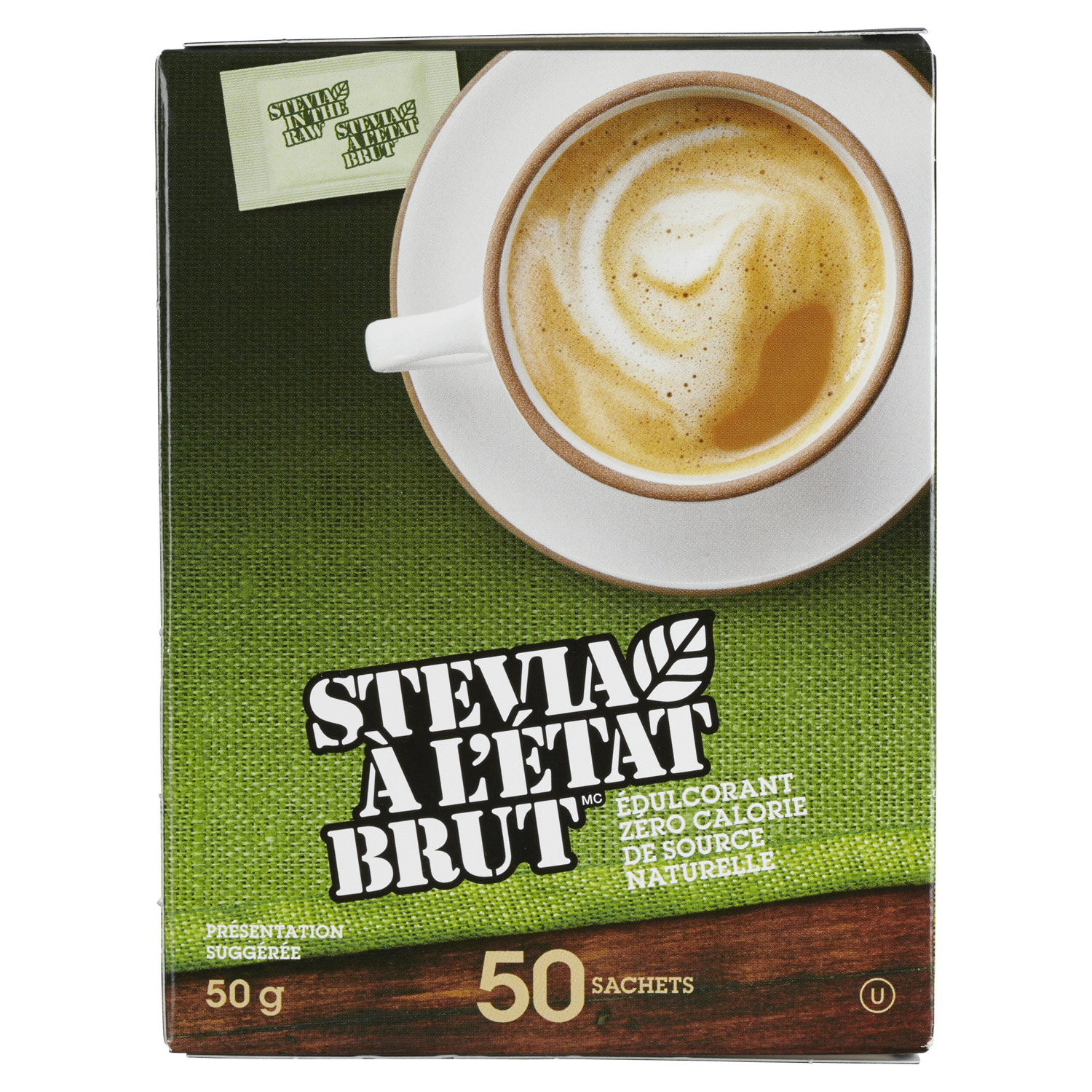 Stevia à l'état brut sucrant naturel 50 sachets