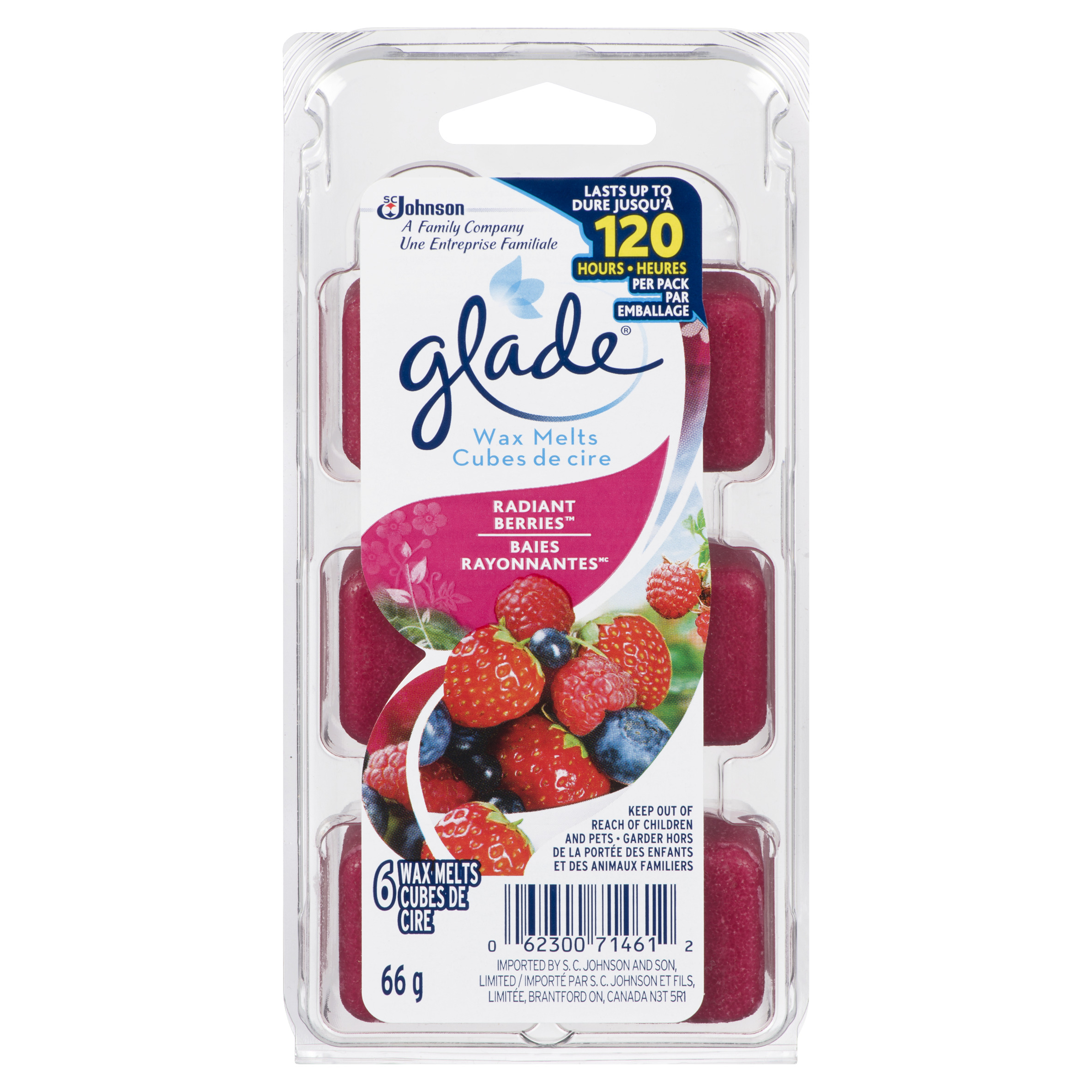 Glade Wax Melts Recharges de cubes de cire aux baies fraîches 6 un
