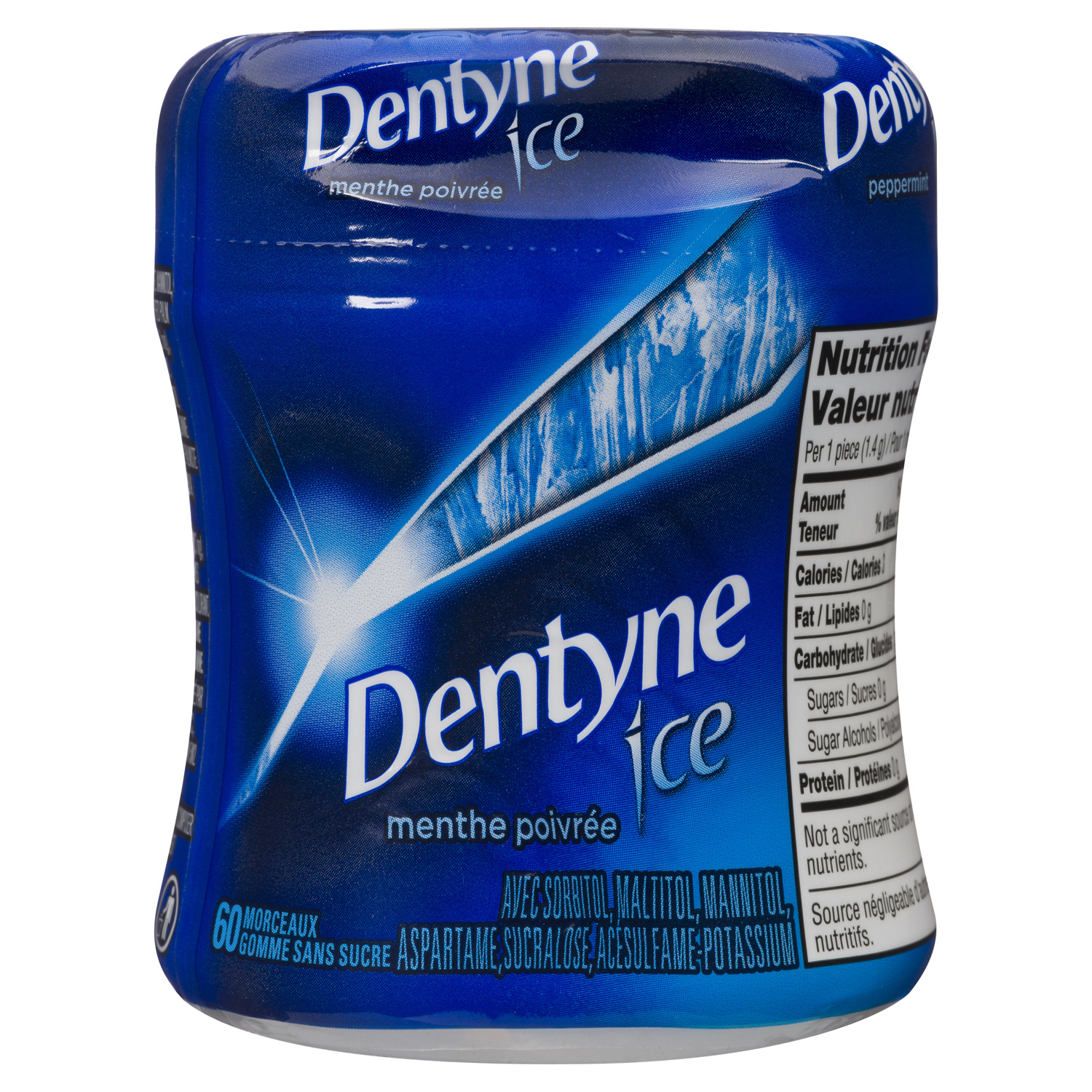 Gommes à mâcher à la menthe en bouteille