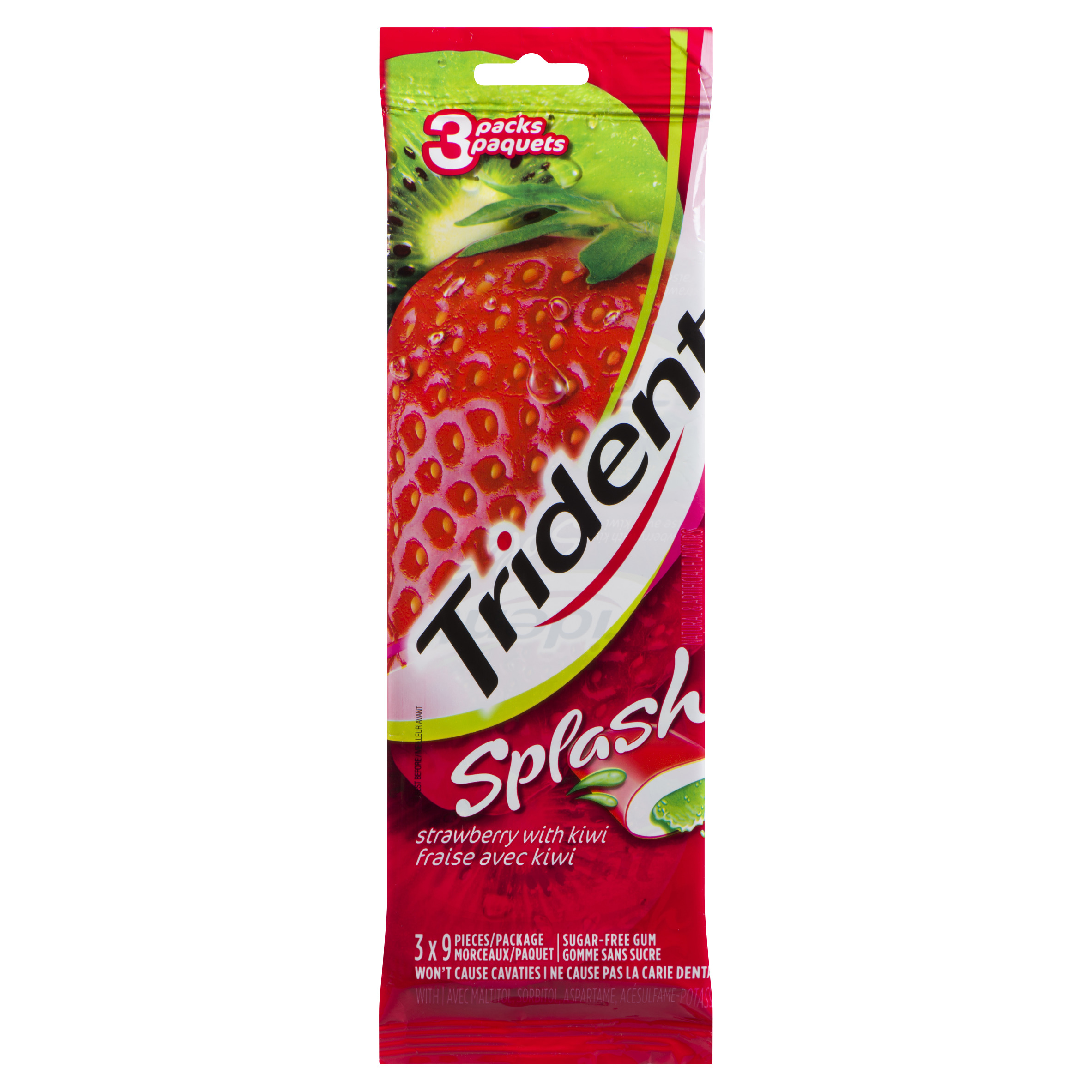 Trident Splash Gommes à mâcher à la fraise et au kiwi 3 un
