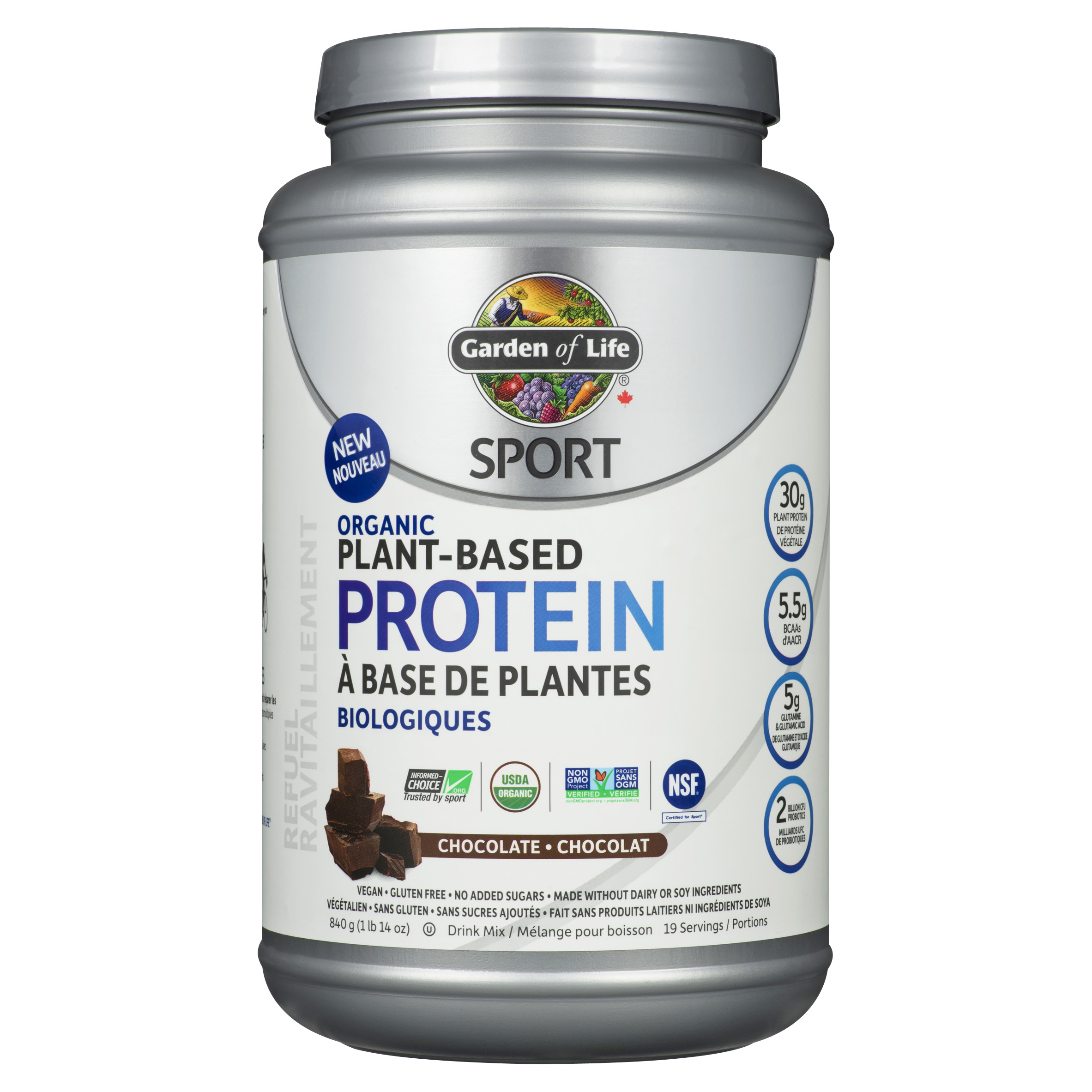 Garden Of Life Poudre de protéines végétales au chocolat 840 g