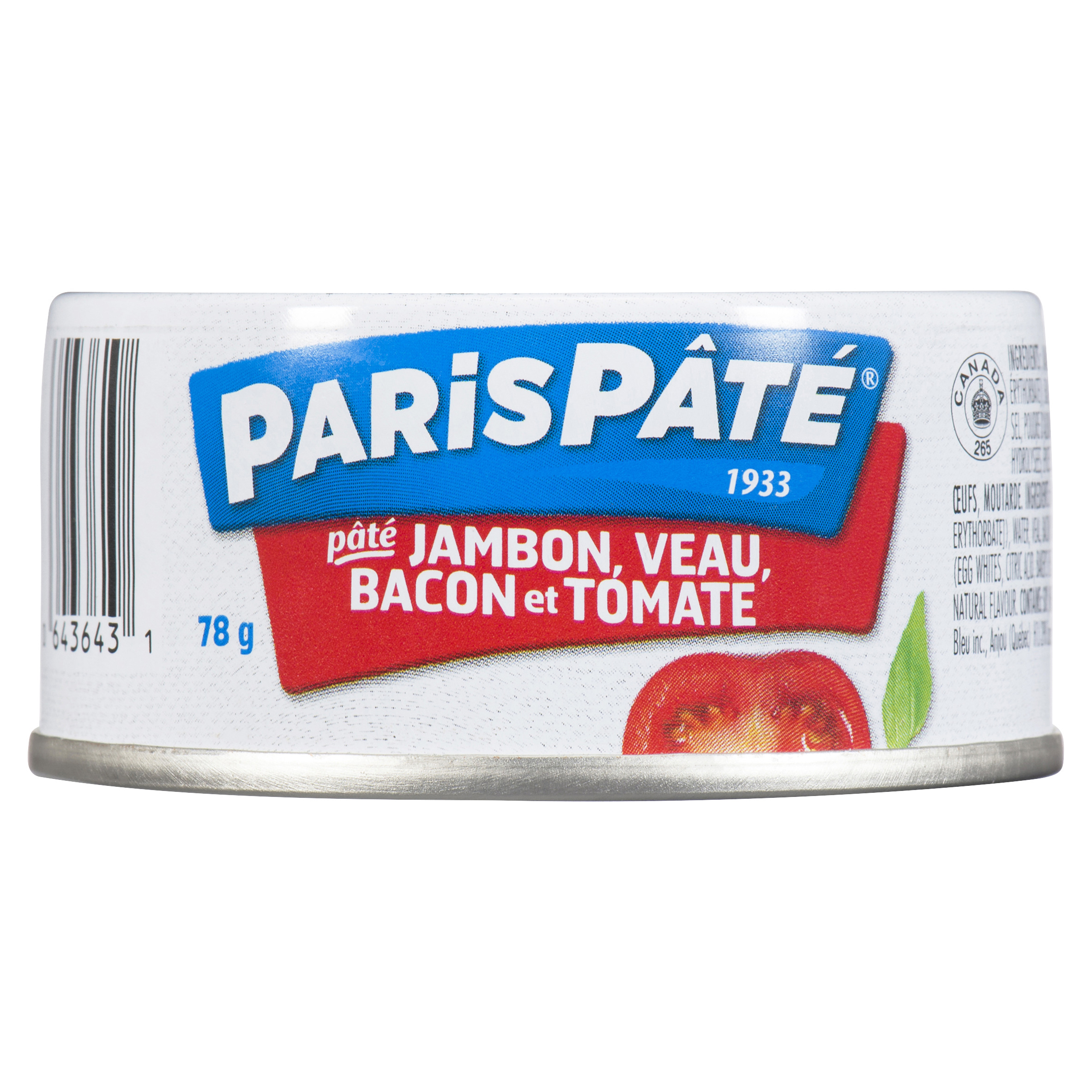 Pâté au jambon, veau, bacon et tomate