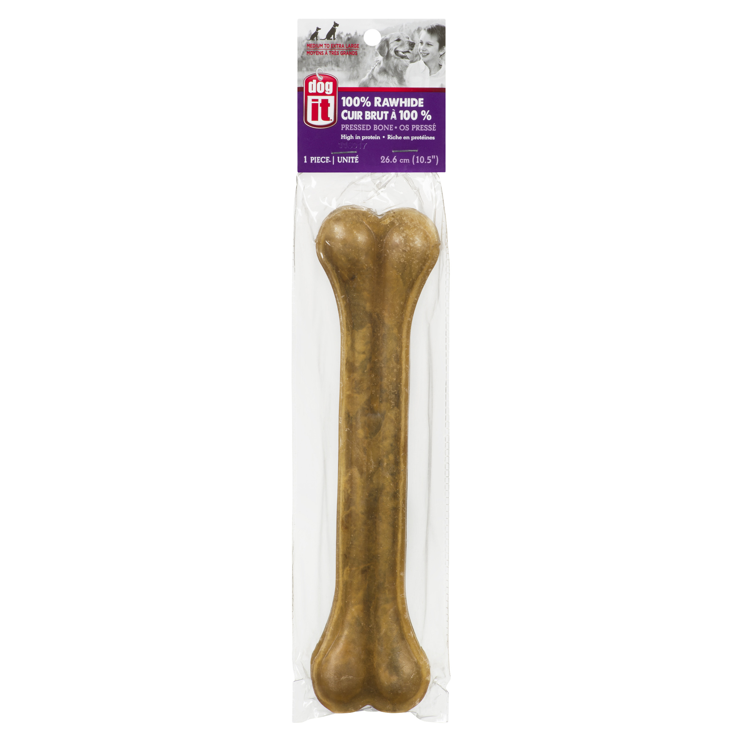 Dog It Os pour chiens en cuir brut pressé naturel 1 un