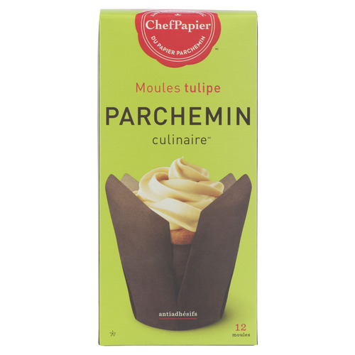 ChefPapier Moules en papier parchemin en forme de tulipe 12 un