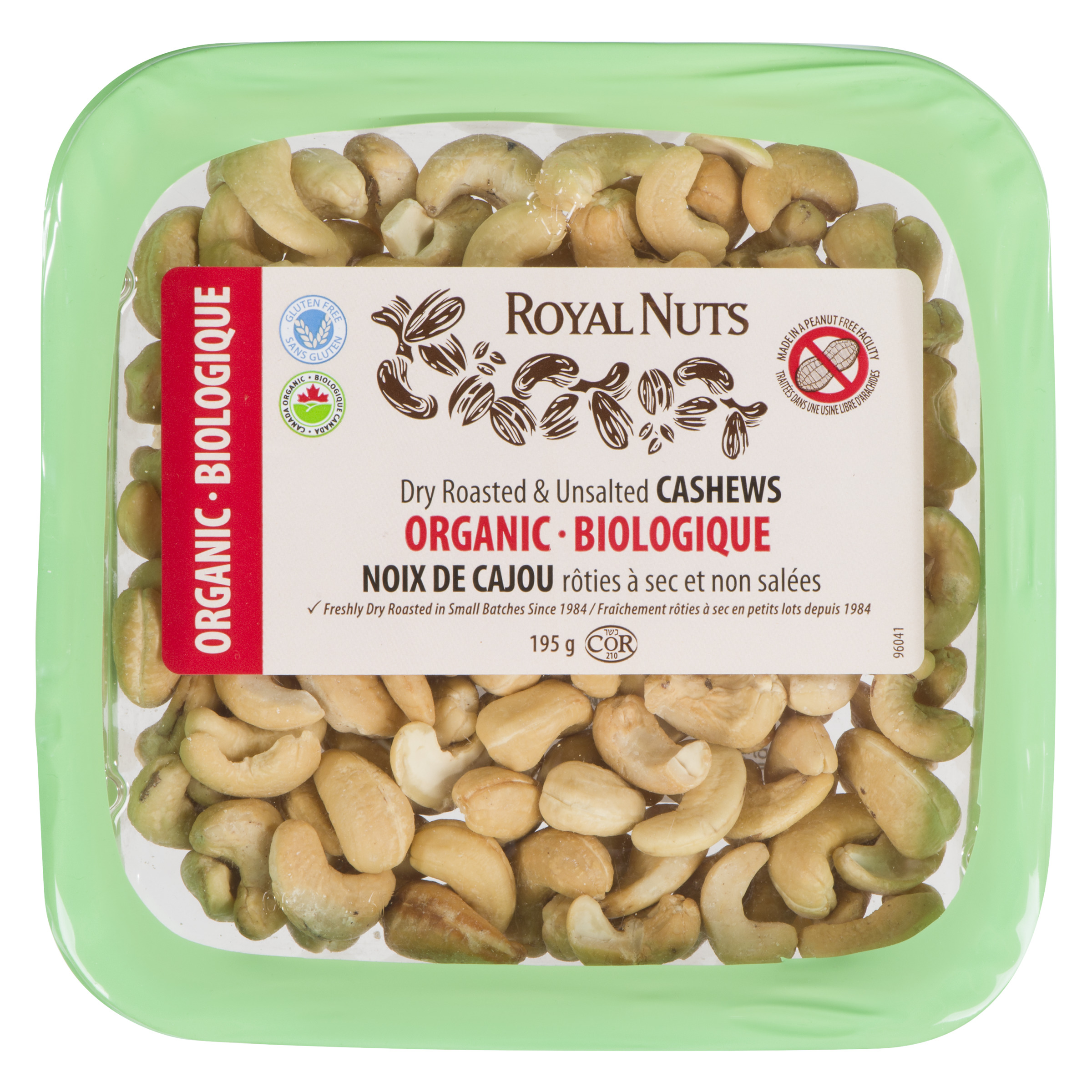 Royal Nuts Noix de cajou non salées biologiques 195 g