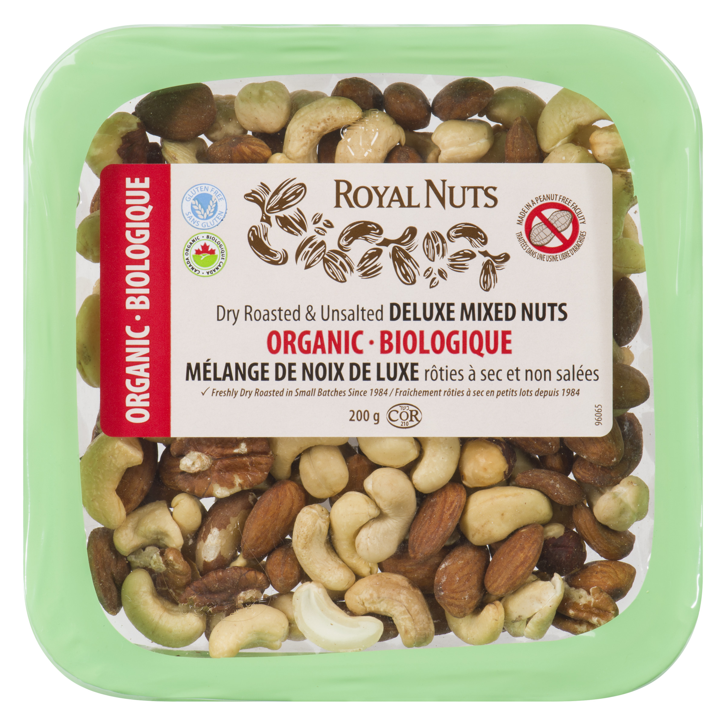 Noix rôties à sec non salées biologiques