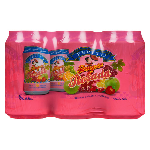 Boisson de malt alcoolisée à saveur de sangria rosée