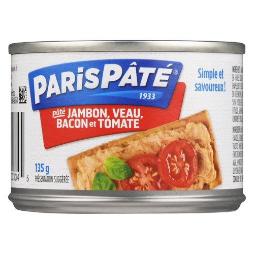 Paris Paté Pâté de jambon veau bacon et tomates 135 g