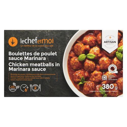 Le Chef et Moi Boulettes de poulet sauce marinara 380 g