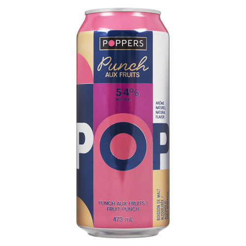 Poppers Boisson alcoolisée punch aux fruits - 5.4% alcool 473 ml