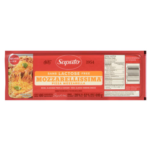 Saputo Mozzarellissima fromage pizza mozzarella sans lactose 690 g