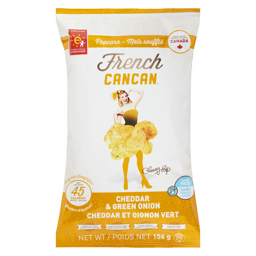 French Cancan Maïs Soufflé Cheesy Pop cheddar et oignon vert 156 g