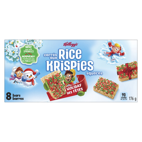 Riz krispie carré rouge vert s des fêtes
