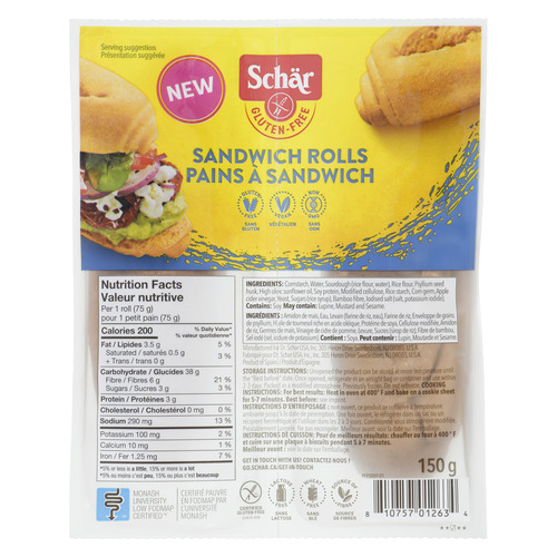 Pains a sandwich sans gluten
