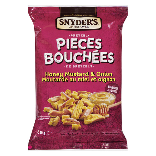 Bretzels en bouchées au miel et à l‘oignon