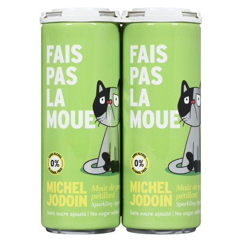 Michel Jodoin Moût de Pomme Pétillant sans alcool 4 x 355 ml (canettes)