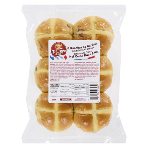 Fournee Doree Brioches de Carême aux raisins et épices 240 g