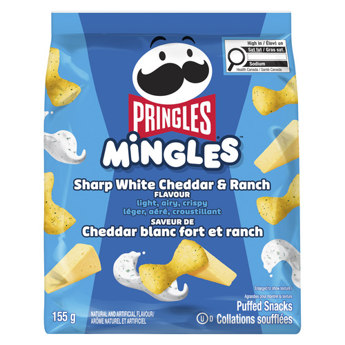 Mingles collation soufflées saveur de cheddar blanc fort et ranch