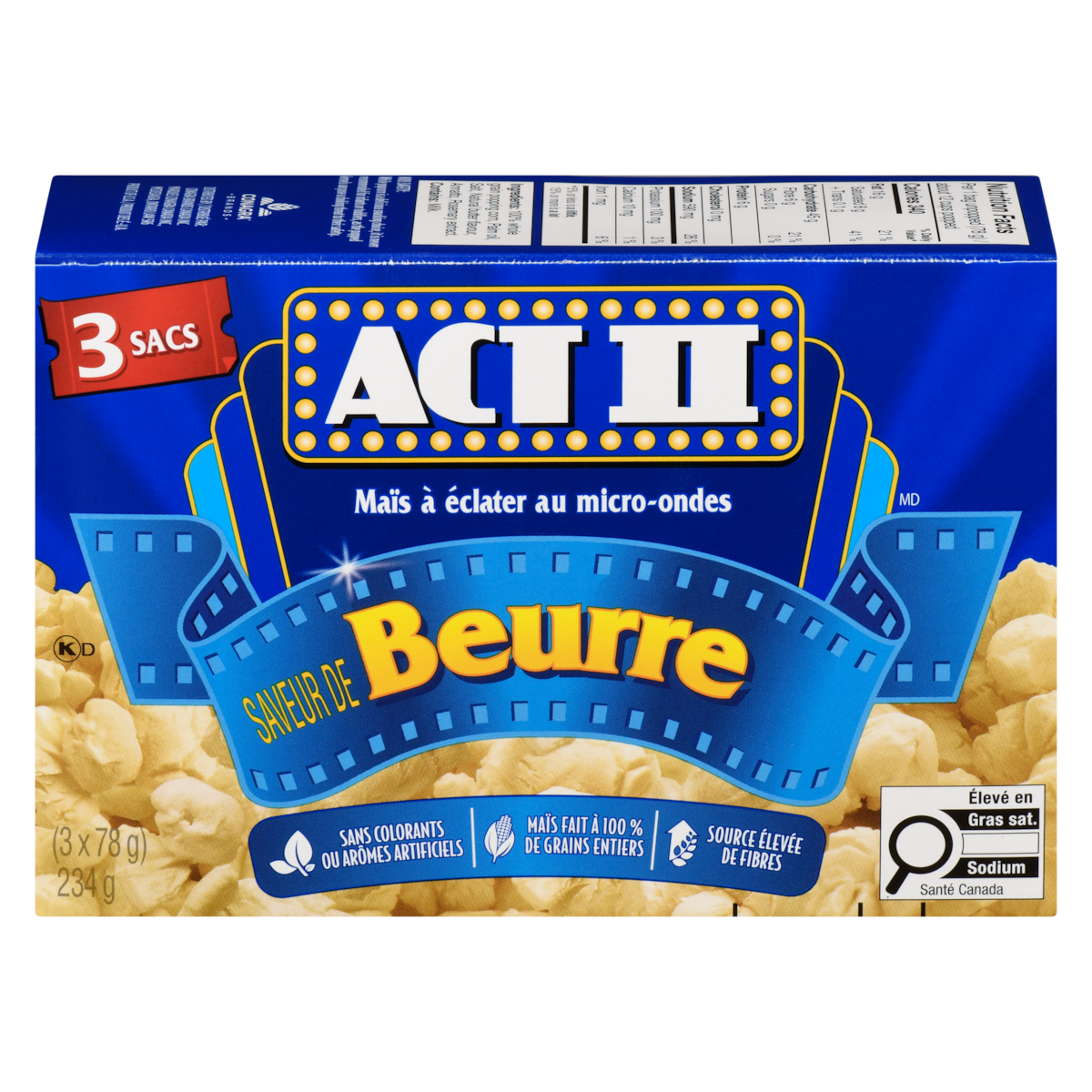 Maïs à éclater au micro-ondes saveur de beurre