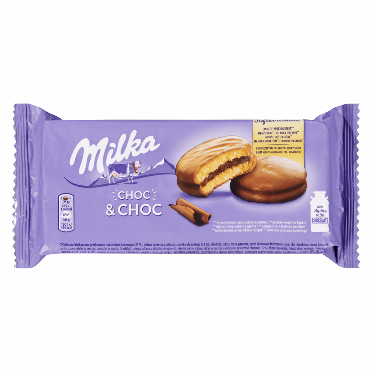 Génoises fourrées au cacao enrobées de chocolat choc & choc