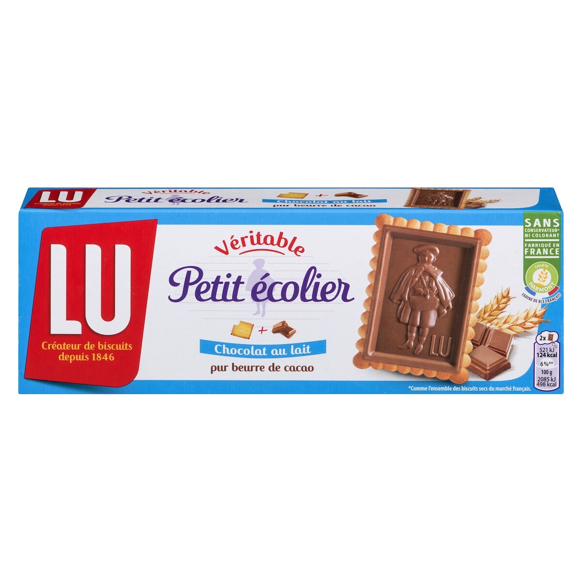 Petit écolier petit beurre avec tablette de chocolat au lait