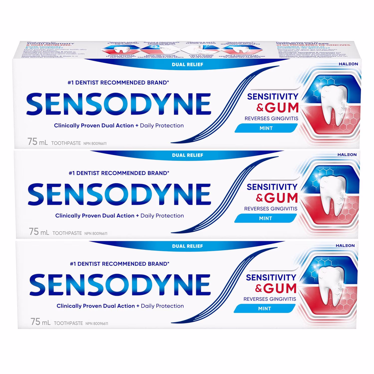 Sensodyne sensibilité et gencives menthe (dentifrice).