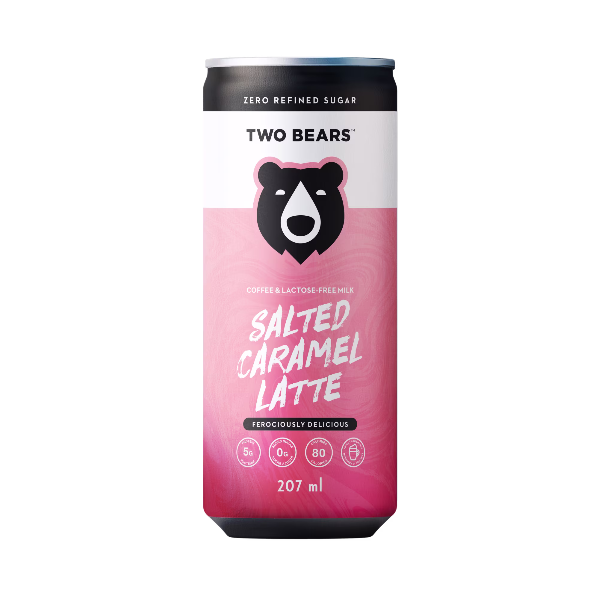 Two bears latte laitier au caramel salé.