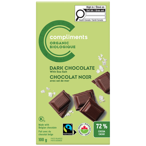Compliments Chocolat noir au sel de mer biologique 100 g
