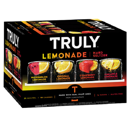Truly Seltzer pack de variétés de limonade  Boisson Alcoolisée 12 x 355 ml