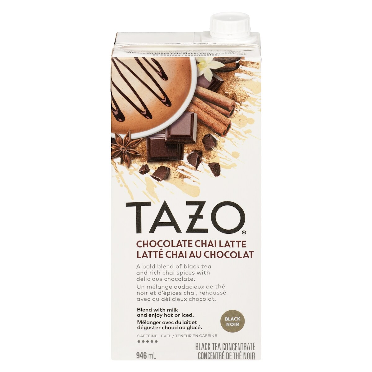 Concentré de thé noir latté chai au chocolat