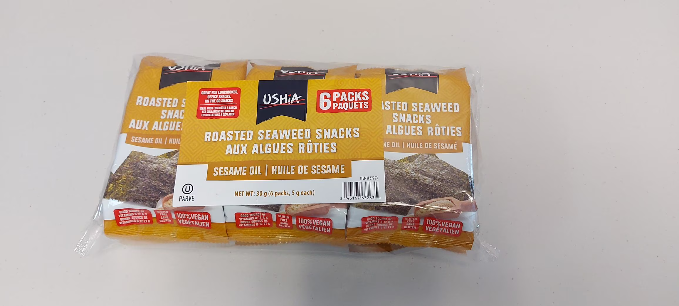 Ushia premium algues rôties sel de mer & huile de sésame