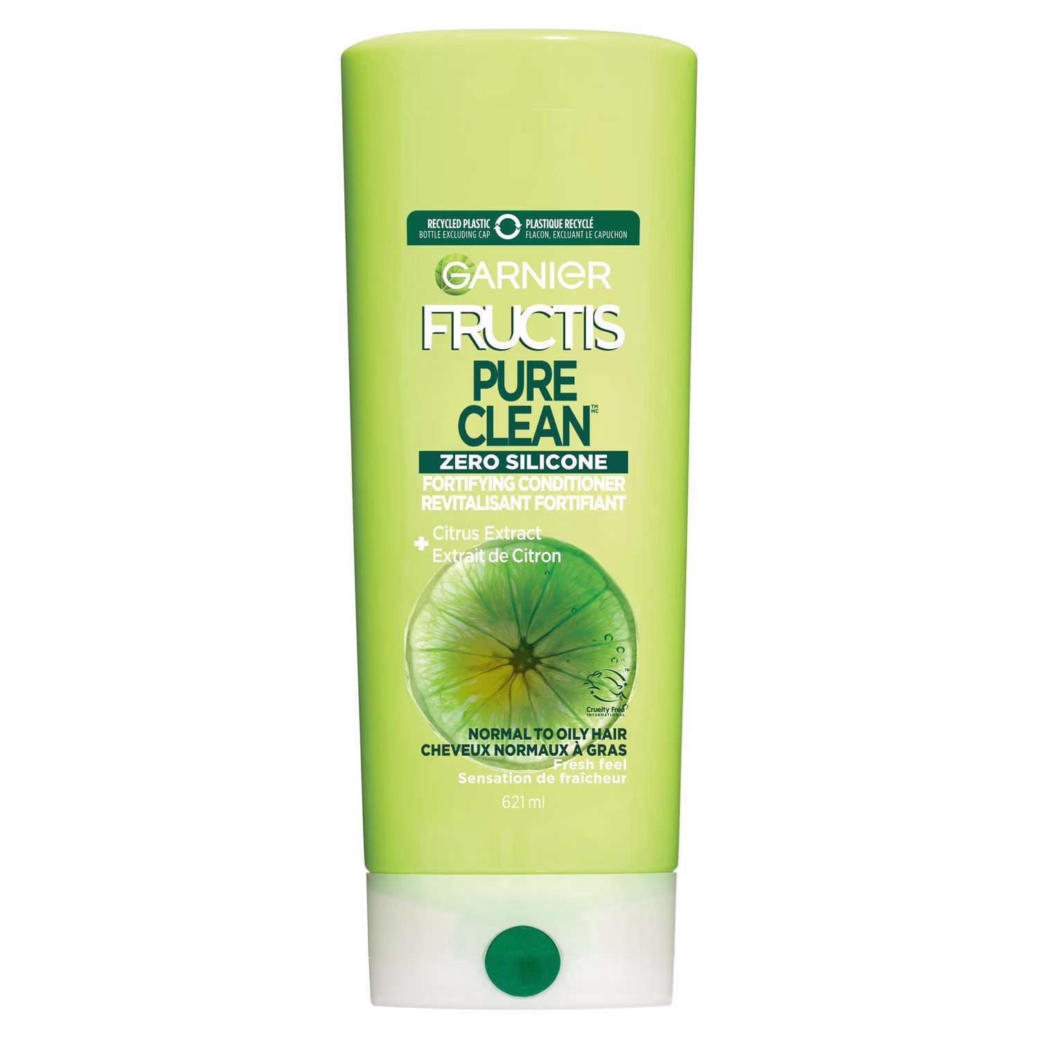 Garnier fructis pure clean zéro silicone revitalisant fortifiant pour cheveux normaux à gras. avec extrait d'agrumes