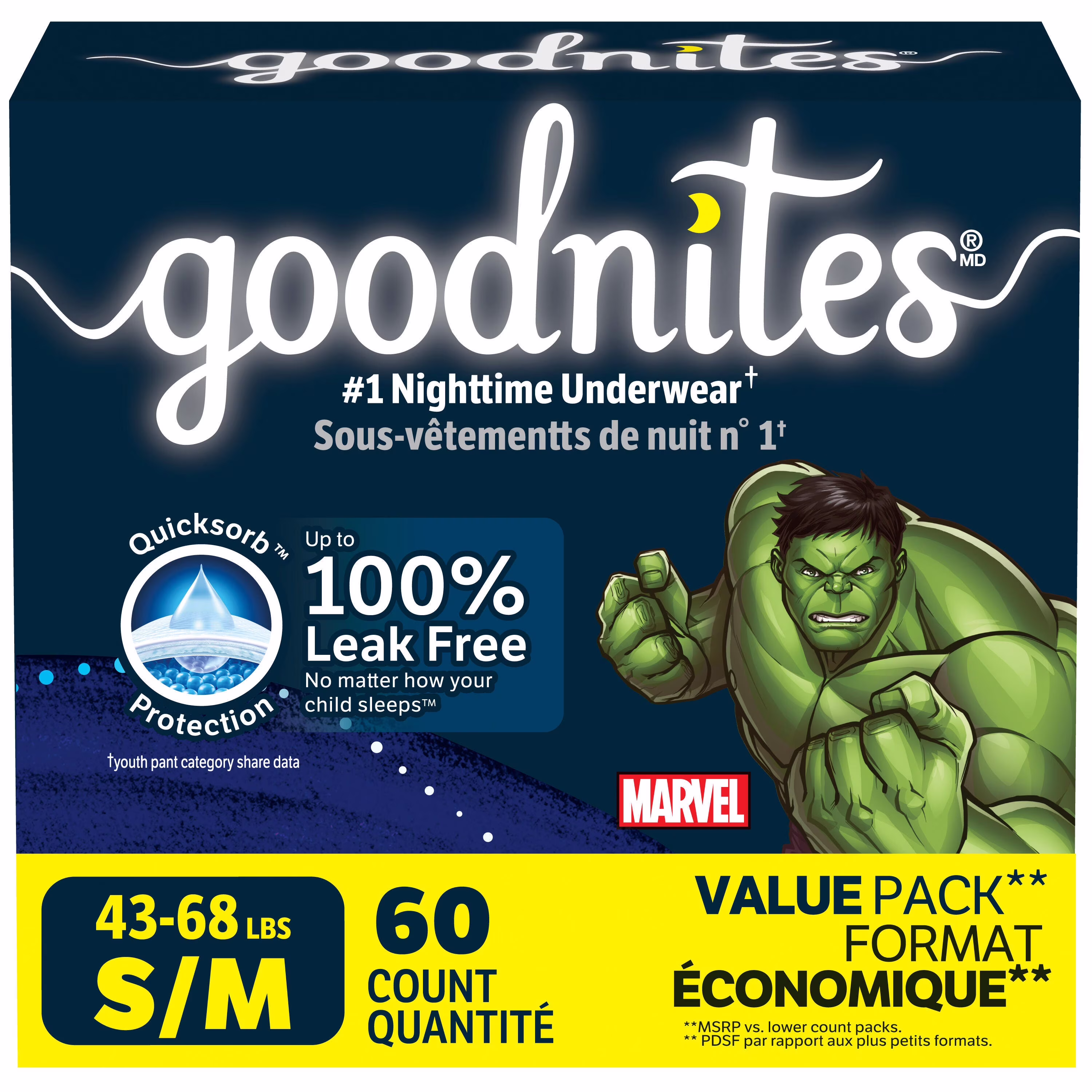 Sous-vêtements de nuit goodnites pour garçons. smallmedium 43 à ). 60 sous-vêtements