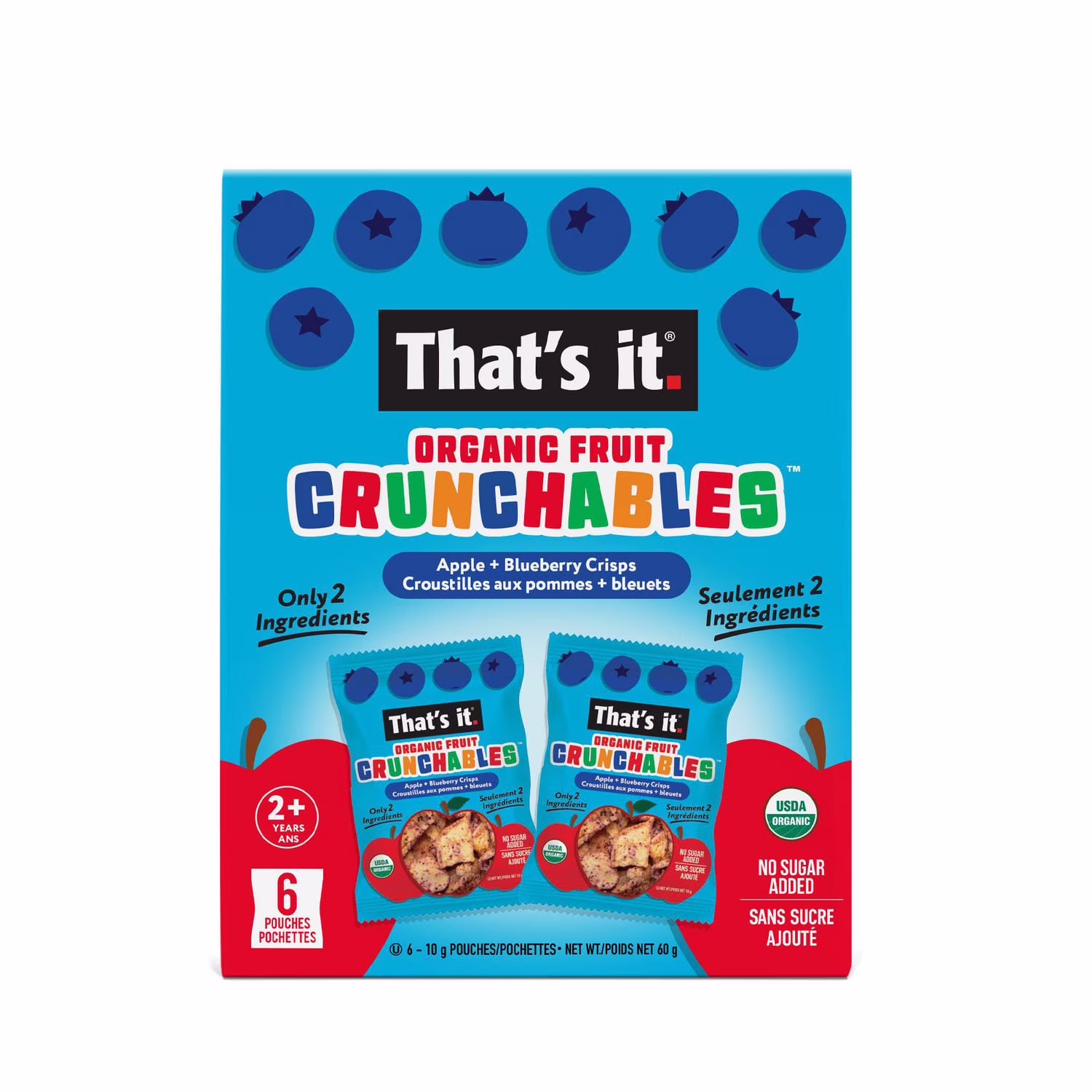 That's it. croquants biologiques pomme et myrtille 6ct  that's it. crunchables pomme bleu