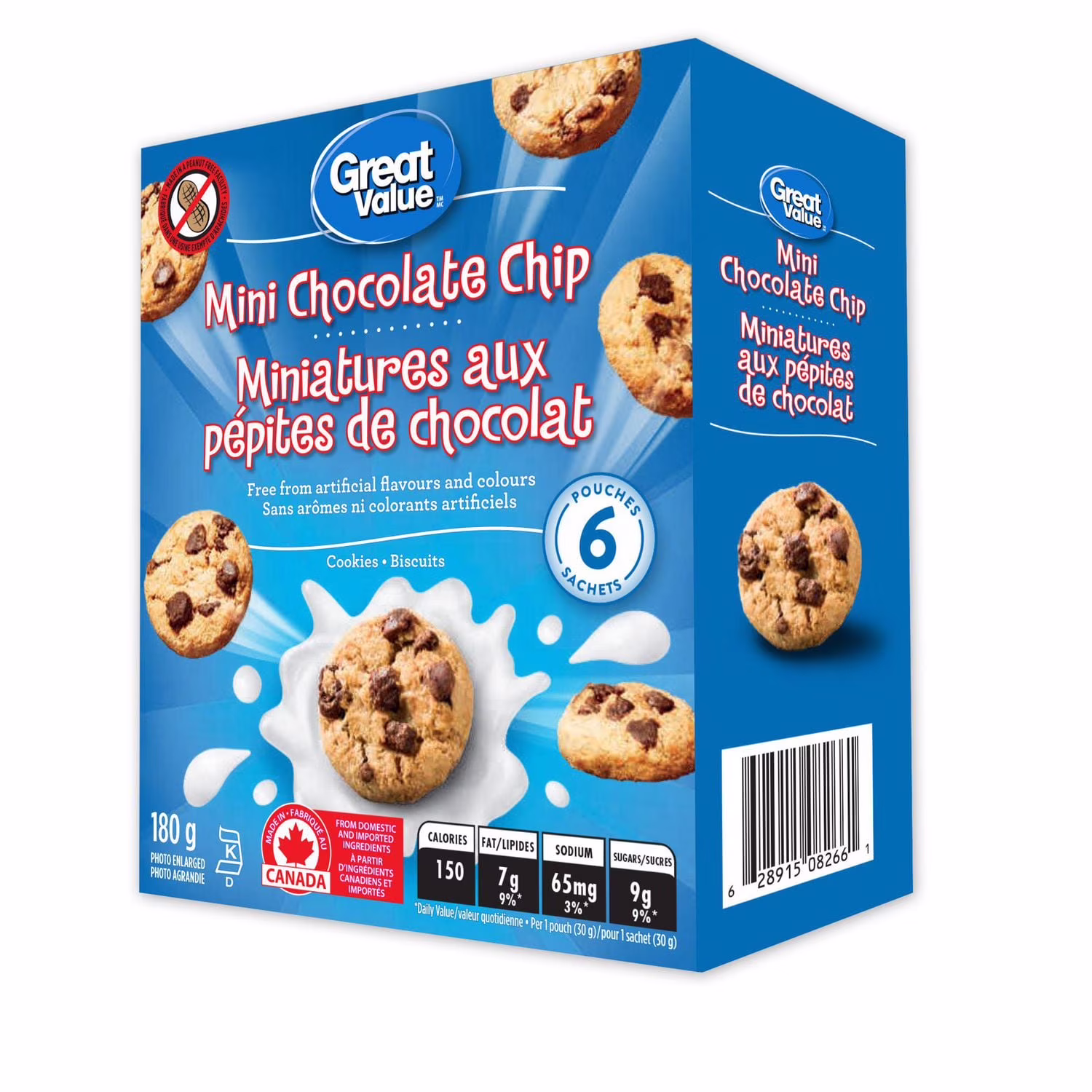 Biscuits miniatures aux pépites de chocolat de great value