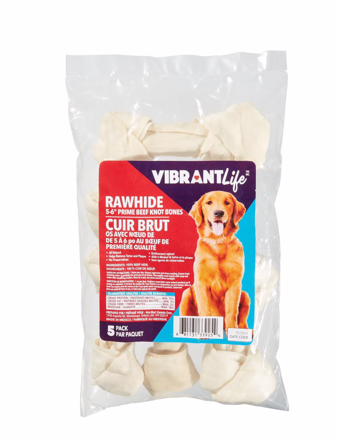 Vibrant life os noué en cuir brut petit