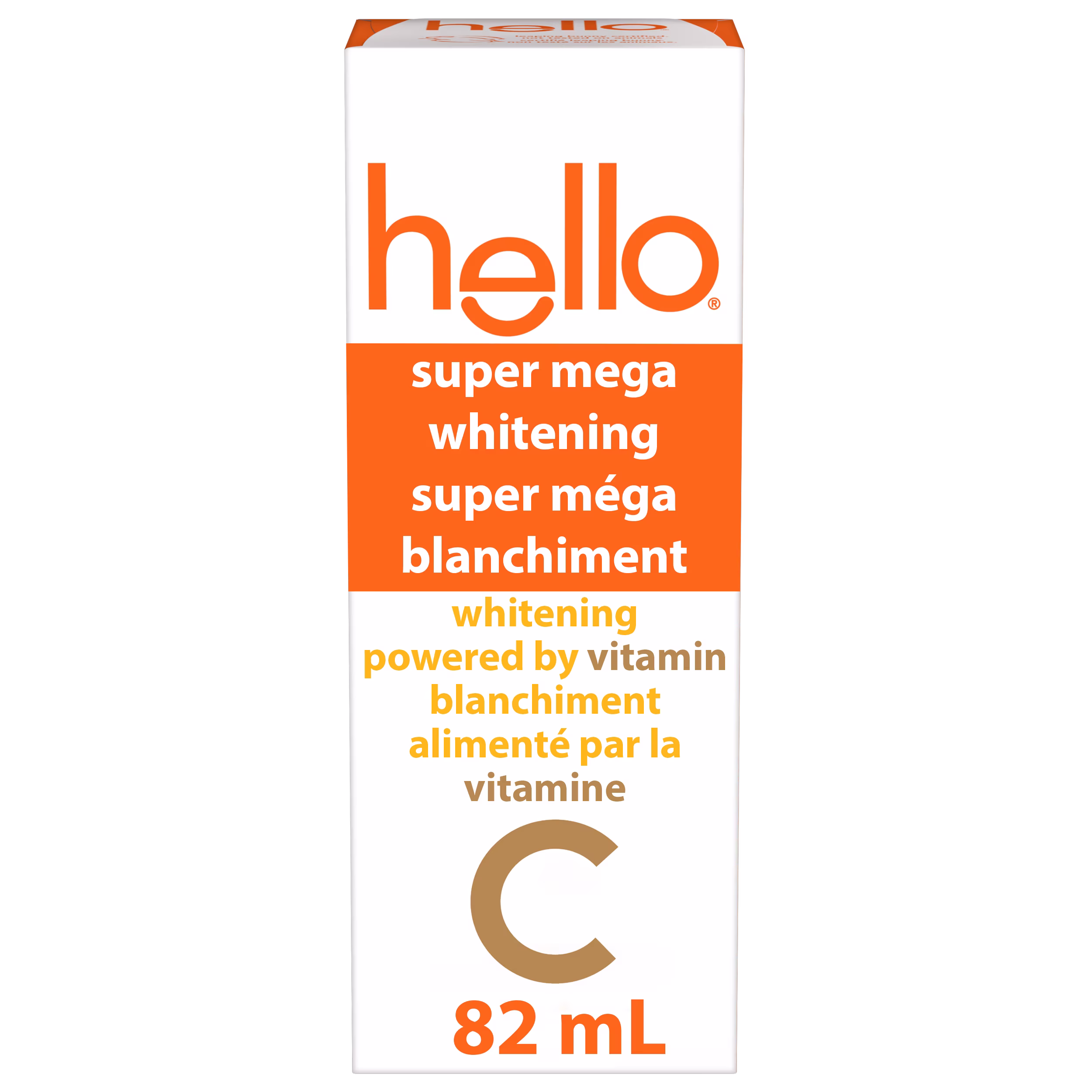 Dentifrice blanchissant hello super mega au fluorure. arôme naturel de menthe poivrée. tube de