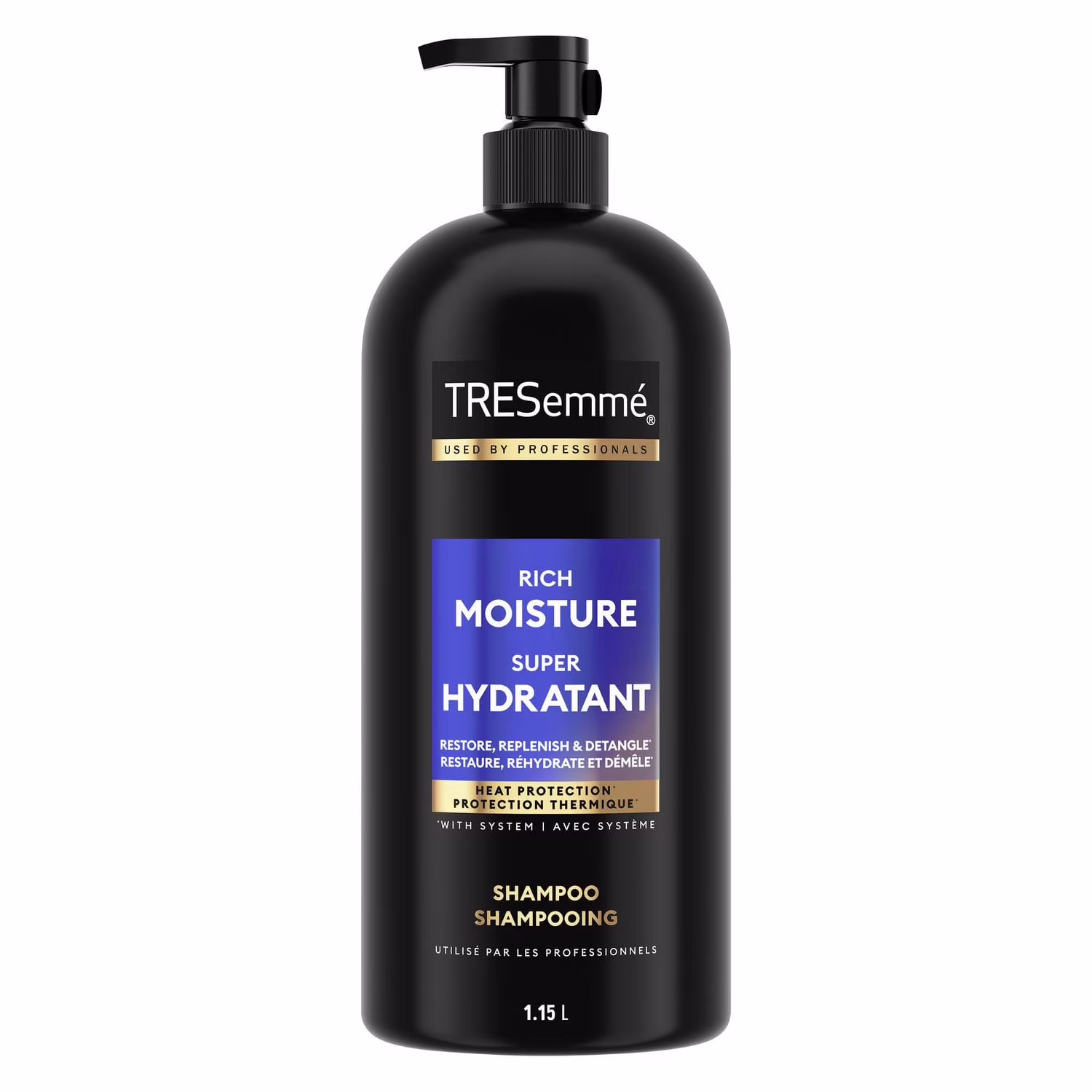 Shampooing avec pompe tresemmé rich moisture + hyaluronic plex 1.15 l shampooing avec pompe